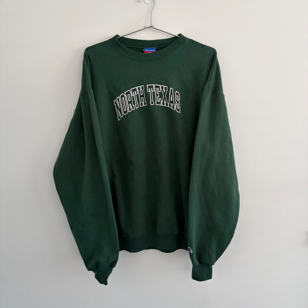 Champion North Texas Mean Green Crewneck Sweatshirt Green XL Mens